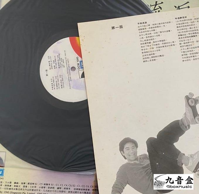 陳百強《不再流淚》黑膠LP封底與曲目資訊｜九音盒上門回收