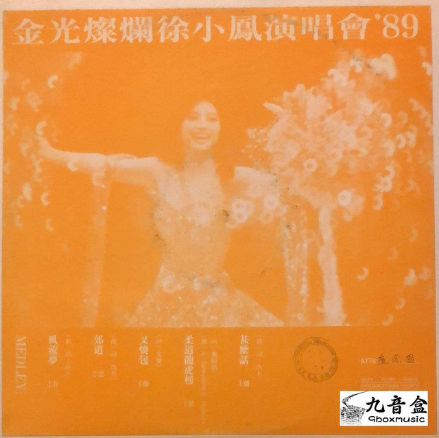 徐小鳳《金光燦爛 演唱會89 白版》黑膠LP唱片封套正面｜九音盒回收