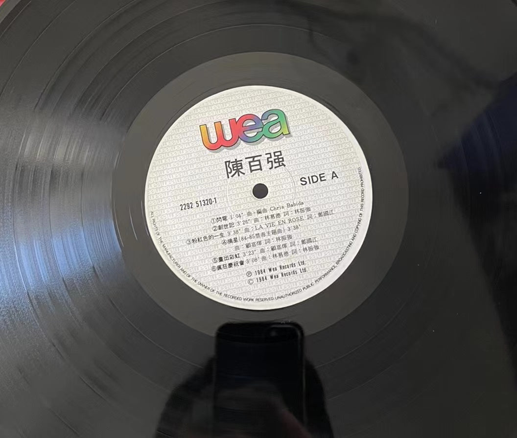 陳百強《白強84》黑膠LP封底與曲目資訊｜九音盒上門回收