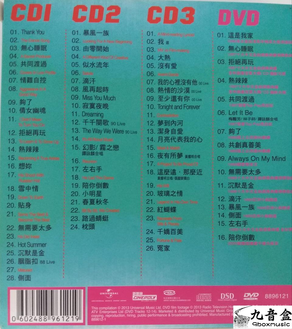 張國榮CD碟面實拍｜九音盒收購